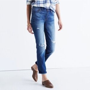 Madewell Size 29 The Slim‎ Boy jean Brinville Wash: Rip and Repair Edition